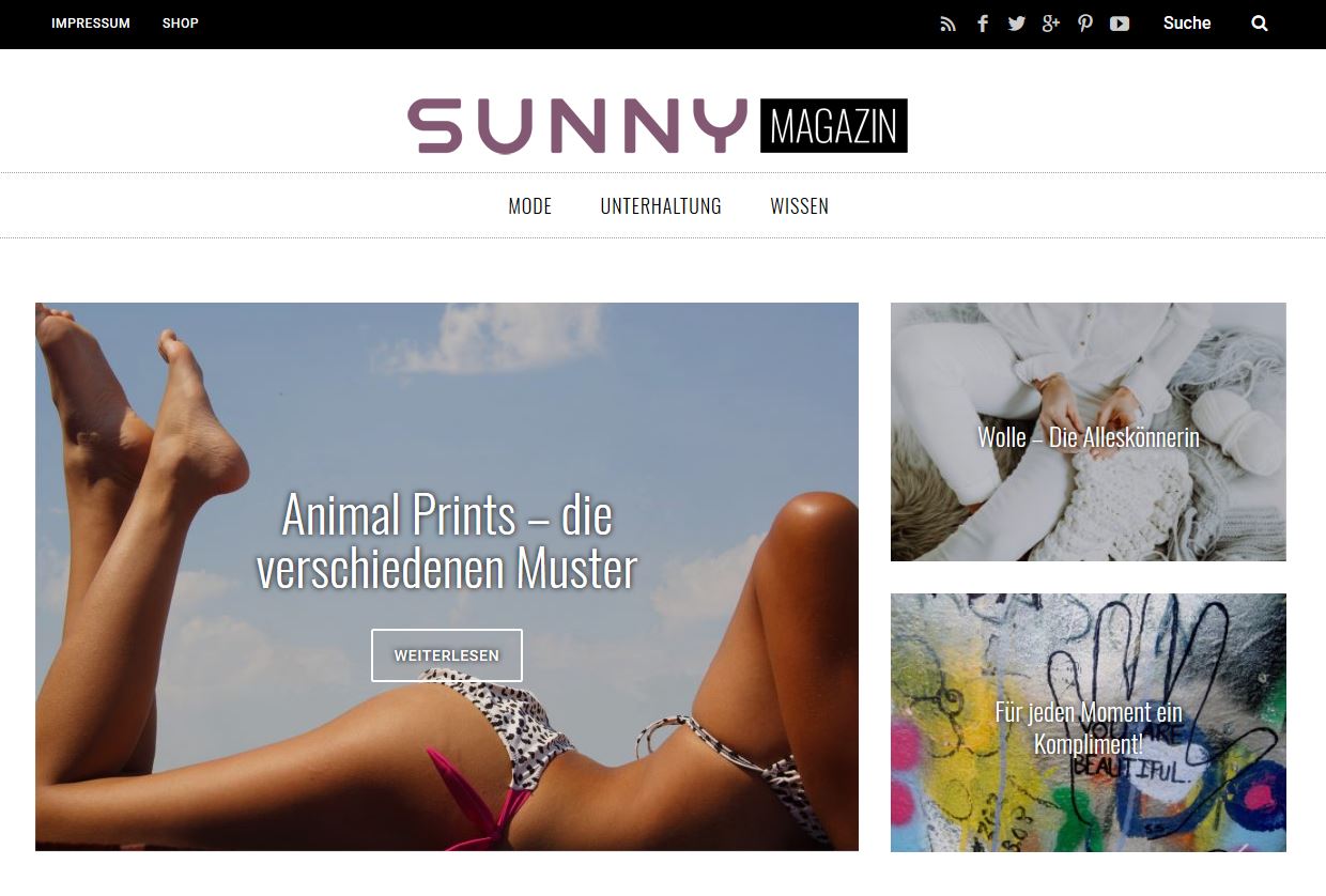 Sunny Magazin Startseite 1